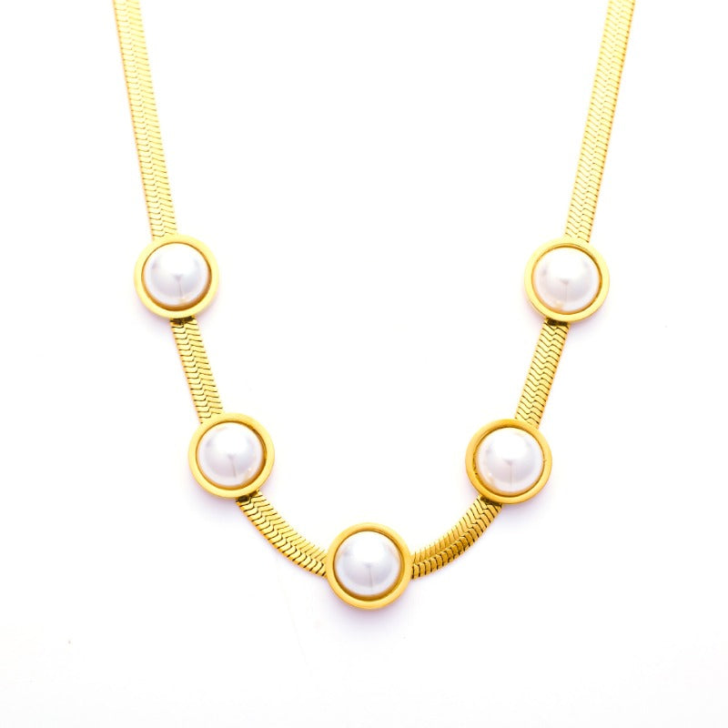 Wholesale Heart Shaped Titanium Steel Snake Bone Chain